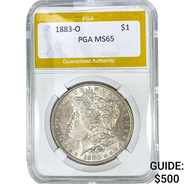 1883-O Morgan Silver Dollar PGA MS65