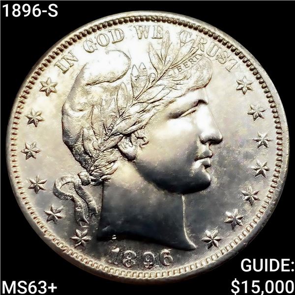 1896-S Barber Half Dollar CHOICE BU+