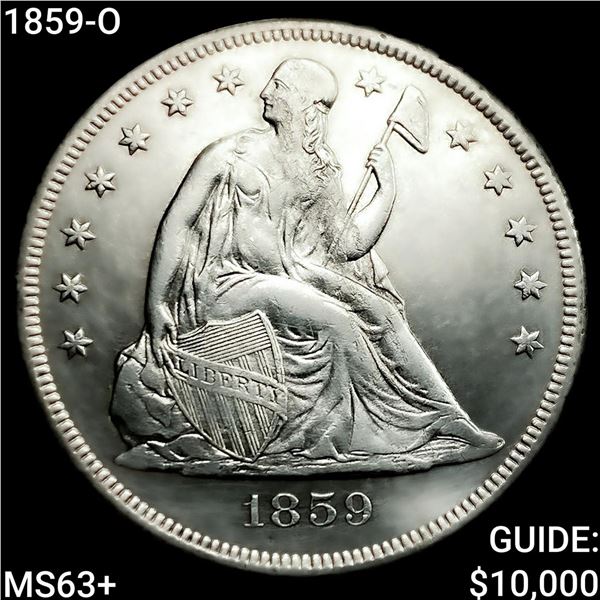 1859-O Seated Liberty Dollar CHOICE BU+