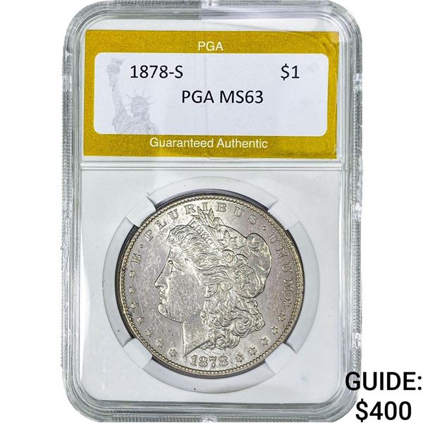 1878-S Morgan Silver Dollar PGA MS63