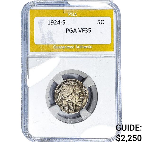 1924-S Buffalo Nickel PGA VF35