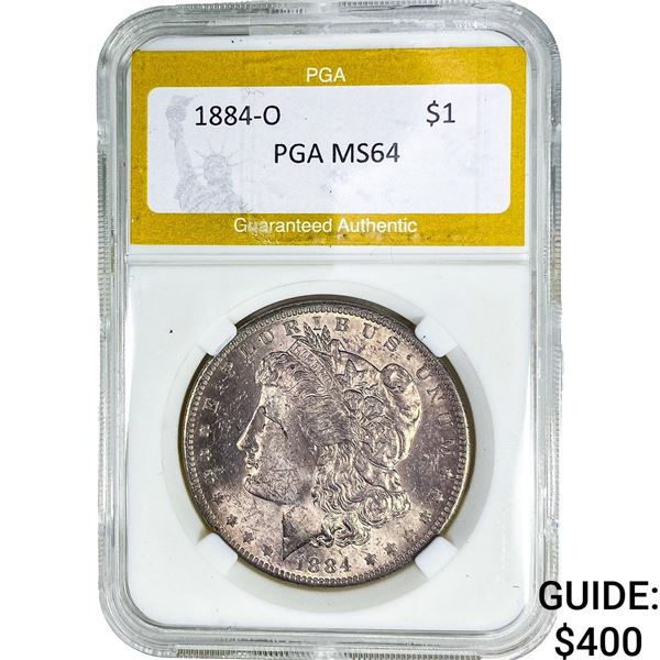 1884-O Morgan Silver Dollar PGA MS64