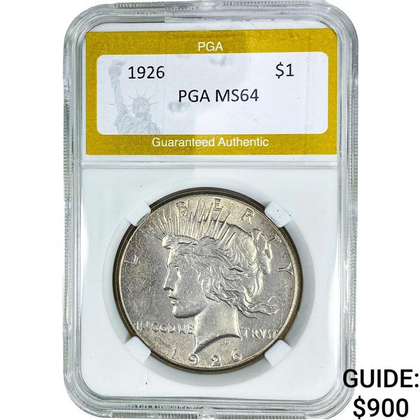 1926 Silver Peace Dollar PGA MS64
