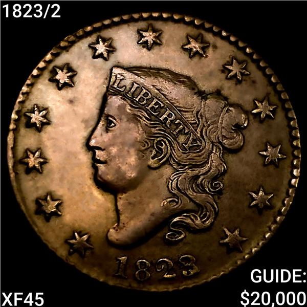 1823/2 Coronet Head Large Cent NEARLY UNCIRCULATED