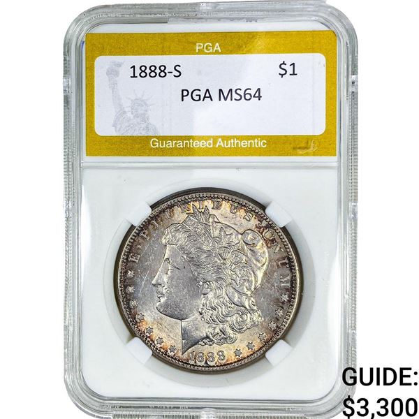 1888-S Morgan Silver Dollar PGA MS64