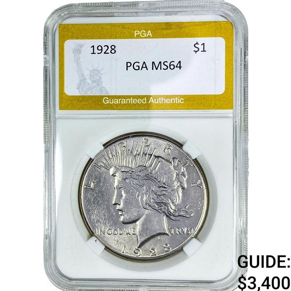 1928 Silver Peace Dollar PGA MS64