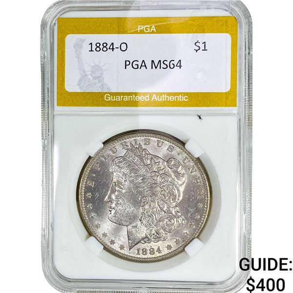 1884-O Morgan Silver Dollar PGA MS64