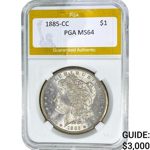 1885-CC Morgan Silver Dollar PGA MS64
