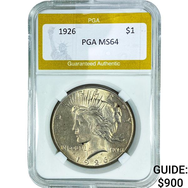 1926 Silver Peace Dollar PGA MS64