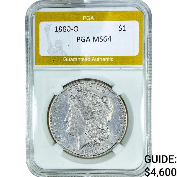 1880-O Morgan Silver Dollar PGA MS64