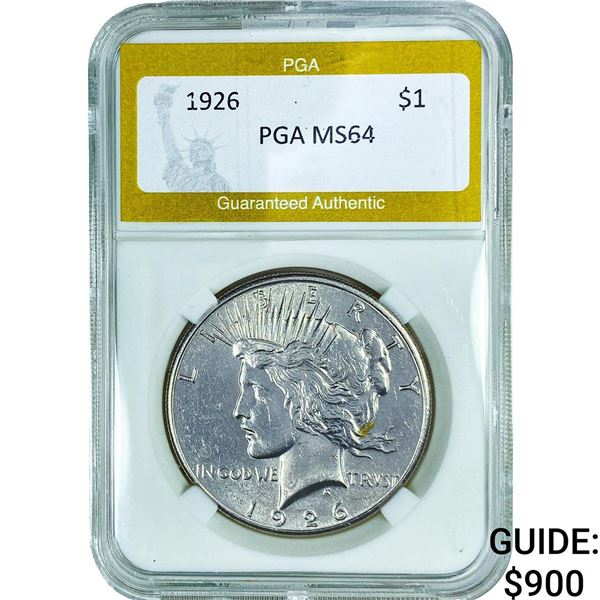 1926 Silver Peace Dollar PGA MS64