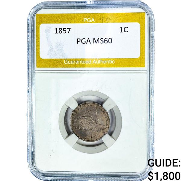 1857 Flying Eagle Cent PGA MS60