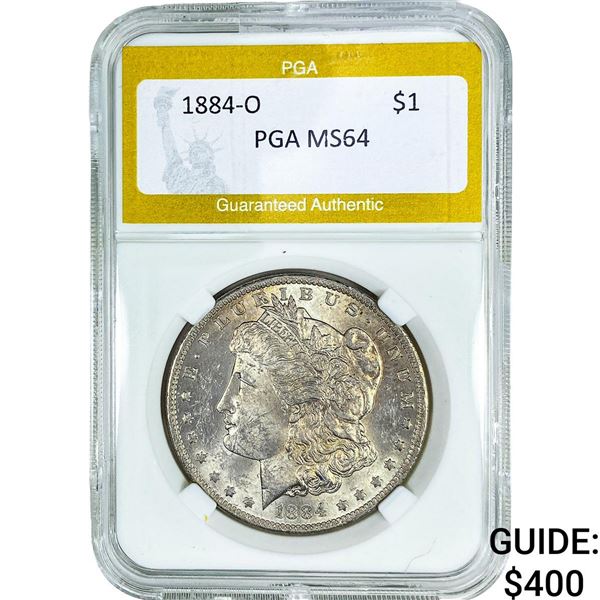 1884-O Morgan Silver Dollar PGA MS64