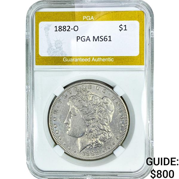1882-O Morgan Silver Dollar PGA MS61