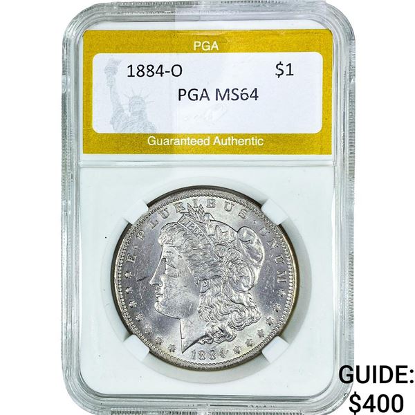 1884-O Morgan Silver Dollar PGA MS64