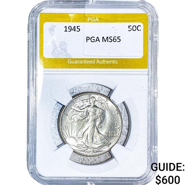 1945 Walking Liberty Half Dollar PGA MS65