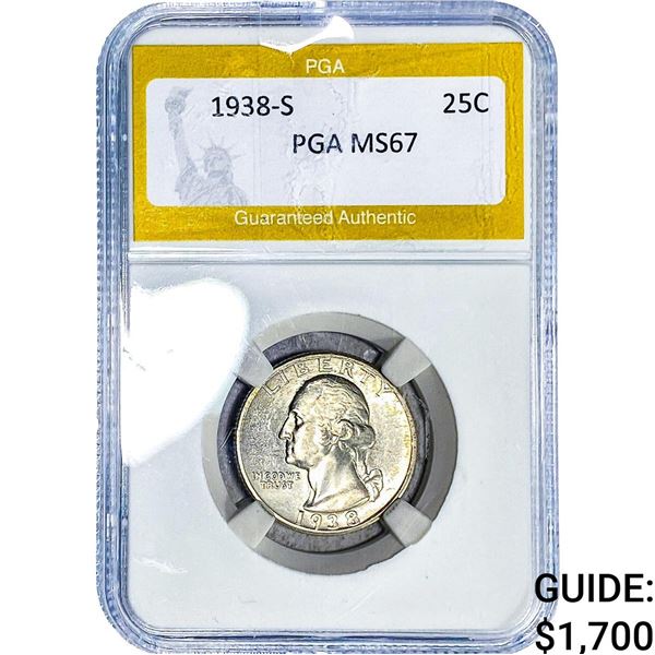 1938-S Washington Silver Quarter PGA MS67