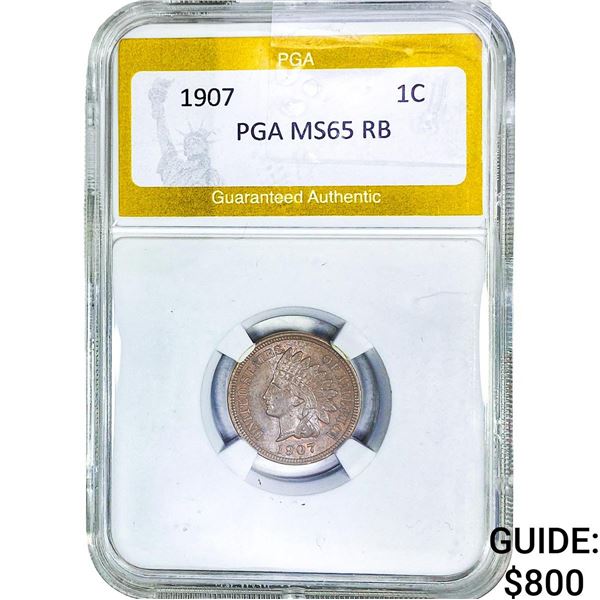 1907 Indian Head Cent PGA MS65 RB