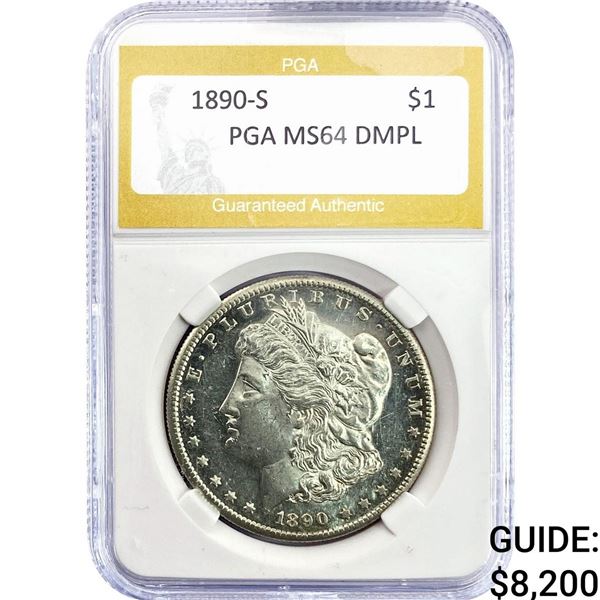 1890-S Morgan Silver Dollar PGA MS64 DMPL