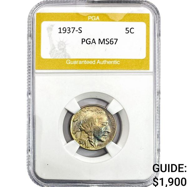 1937-S Buffalo Nickel PGA MS67