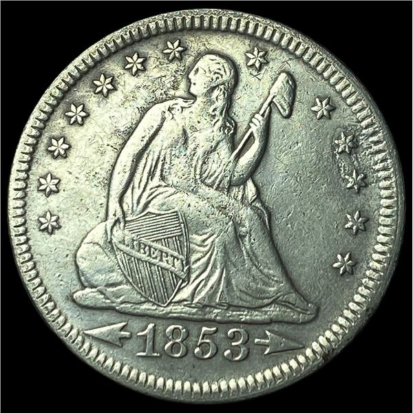 1853 Arrows Seated Liberty Quarter CLOSELY UNCIRCULATED
