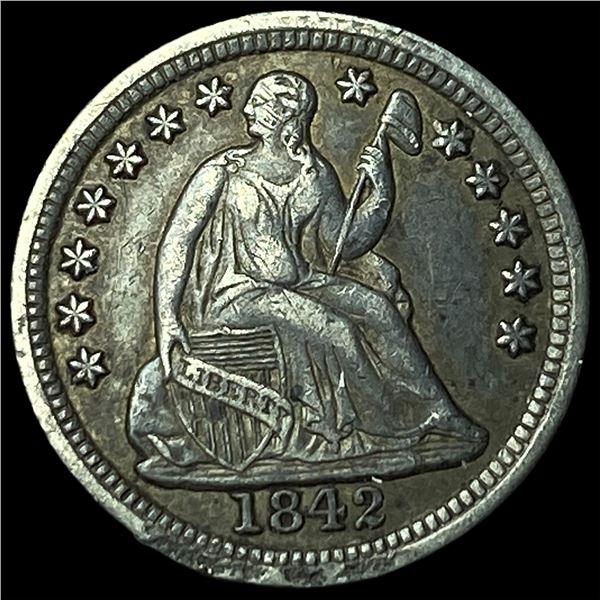 1842 Silver Half Dime CLOSELY UNCIRCULATED