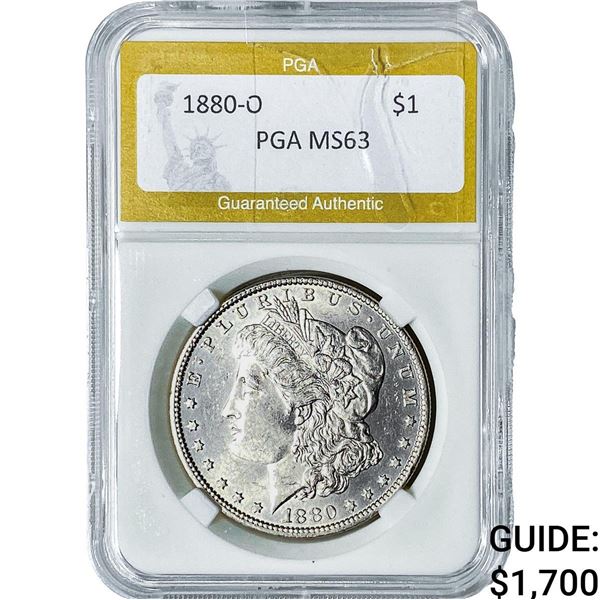 1880-O Morgan Silver Dollar PGA MS63