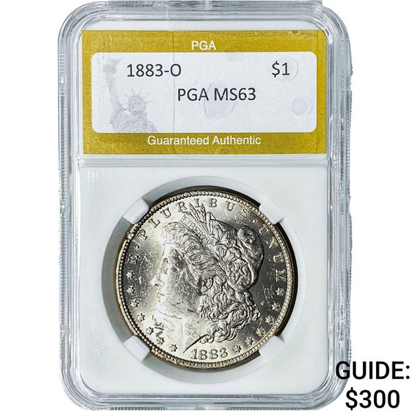 1883-O Morgan Silver Dollar PGA MS63