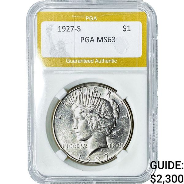 1927-S Silver Peace Dollar PGA MS63
