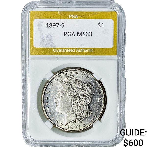 1897-S Morgan Silver Dollar PGA MS63