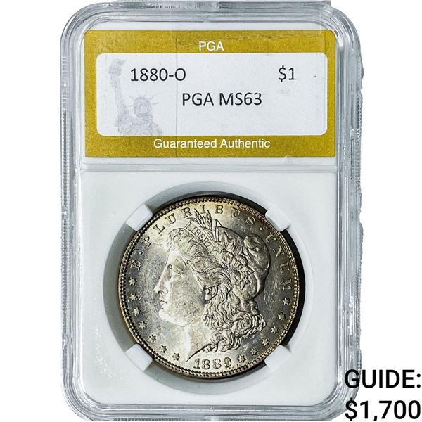 1880-O Morgan Silver Dollar PGA MS63