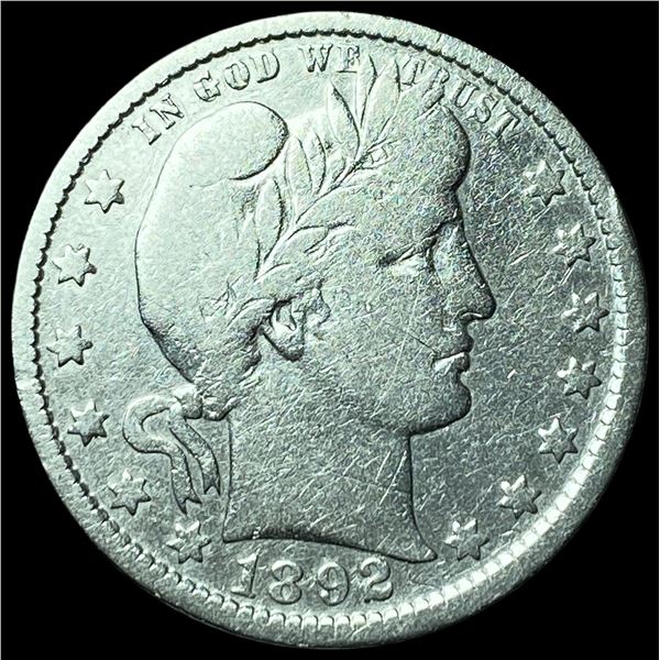 1892-O Silver Barber Quarter LIGHTLY CIRCULATED