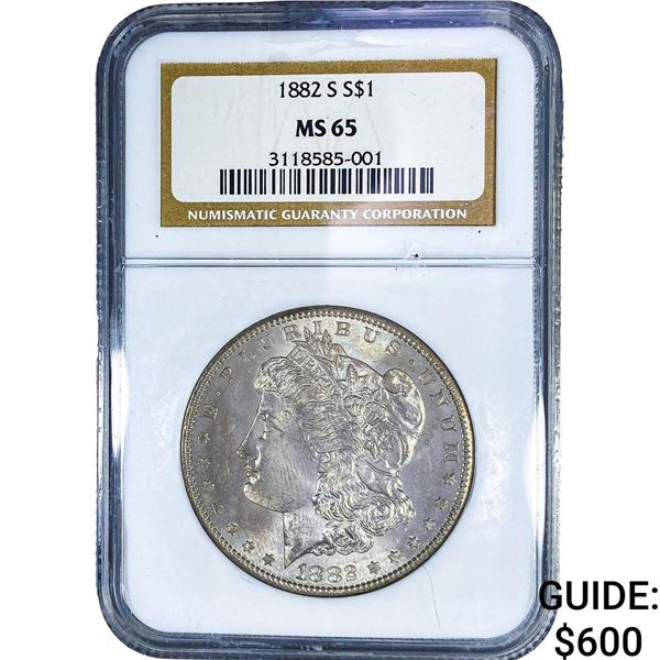 1882-S Morgan Silver Dollar NGC MS65