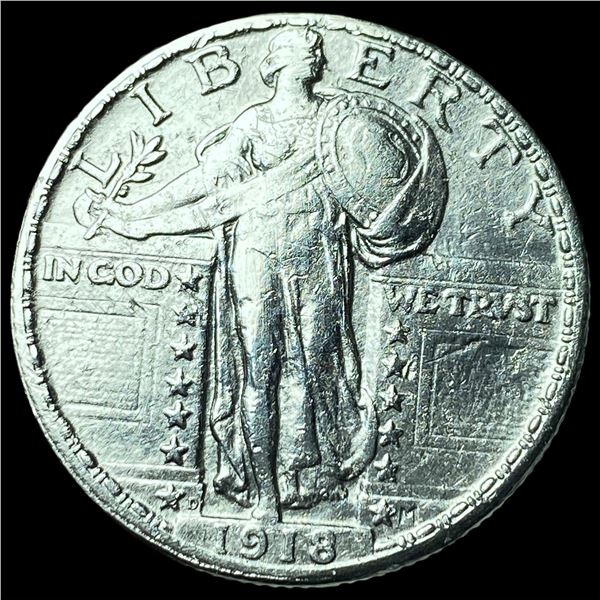 1918 Standing Liberty Silver Quarter NEARLY UNCIRCULATED