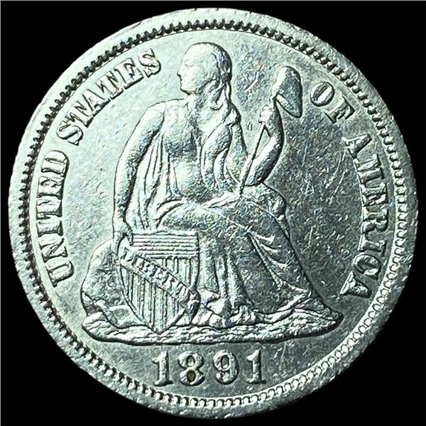 1891-S Silver Seated Liberty Dime CLOSELY UNCIRCULATED