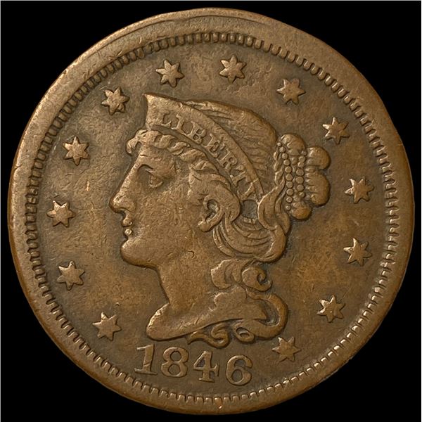 1846 Braided Hair Large Cent NEARLY UNCIRCULATED