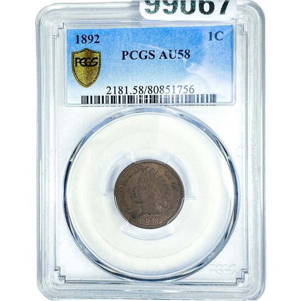 1892 Indian Head Cent PCGS AU58