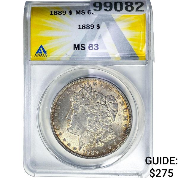 1889 Morgan Silver Dollar ANACS MS63
