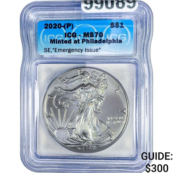 2020-P Silver Eagle ICG MS80 Emergency Issue