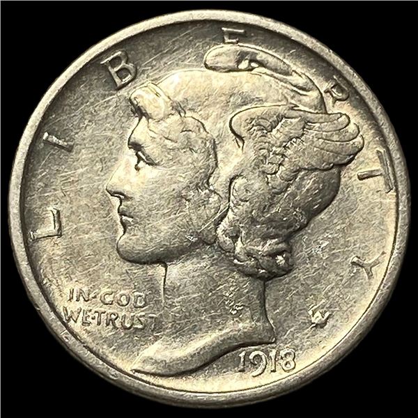 1918-D Silver Mercury Dime CLOSELY  UNCIRCULATED