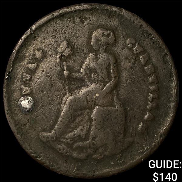1862 Mexico Jaliscio Copper 1/4 Real KM 3553