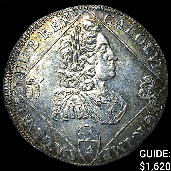 1732NB Hungary Charles VI Silver 1/4 Thaler