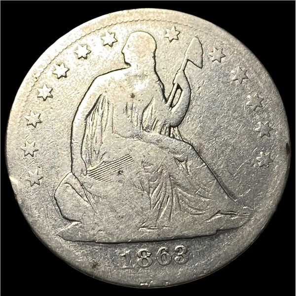 1863-S Silver Seated Liberty Half Dollar  NICELY CIRCULATED
