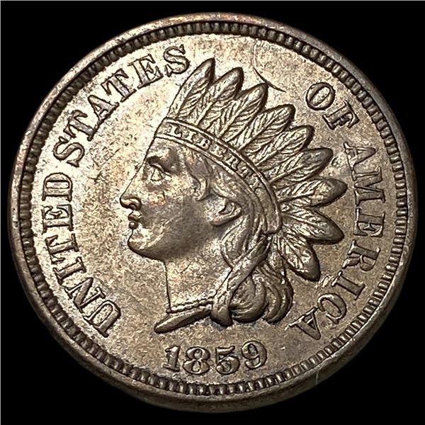 1859 BN Copper-Nickel Indian Head Cent CHOICE  AU