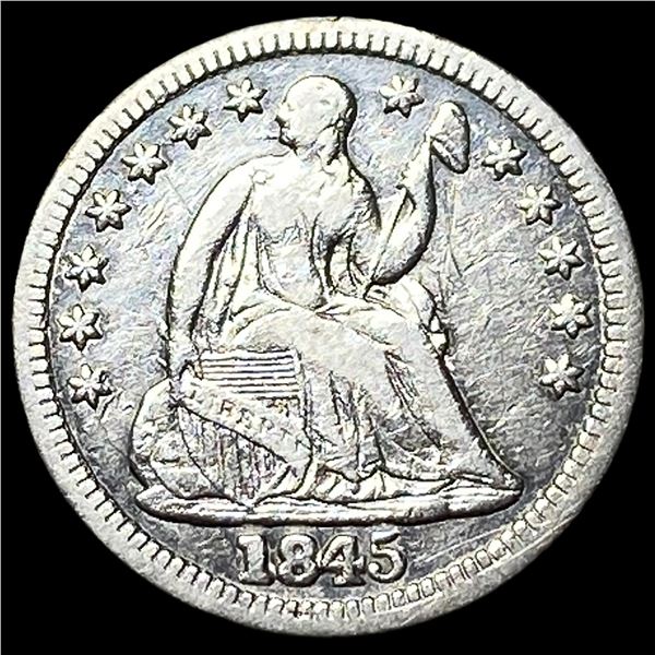 1845 Silver Seated Liberty Half Dime CHOICE  AU