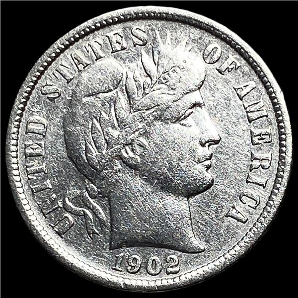 1902-S Silver Barber Dime NEARLY UNCIRCULATED