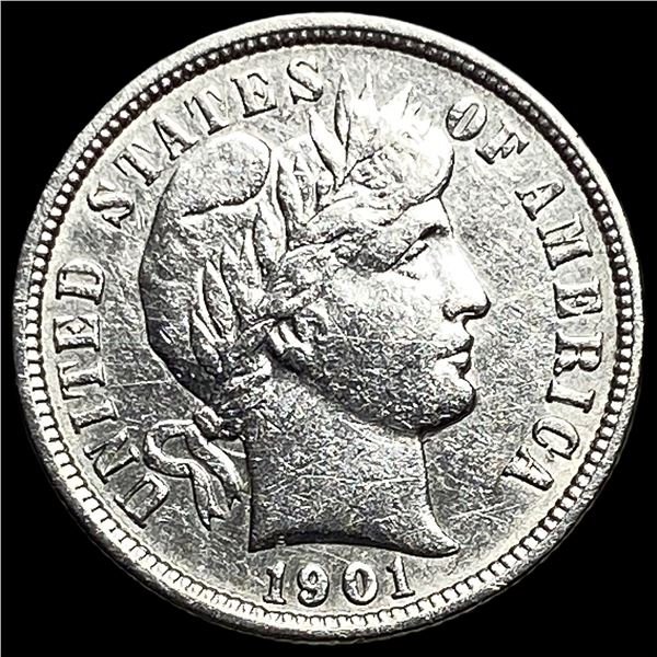 1901-O Silver Barber Dime CHOICE AU