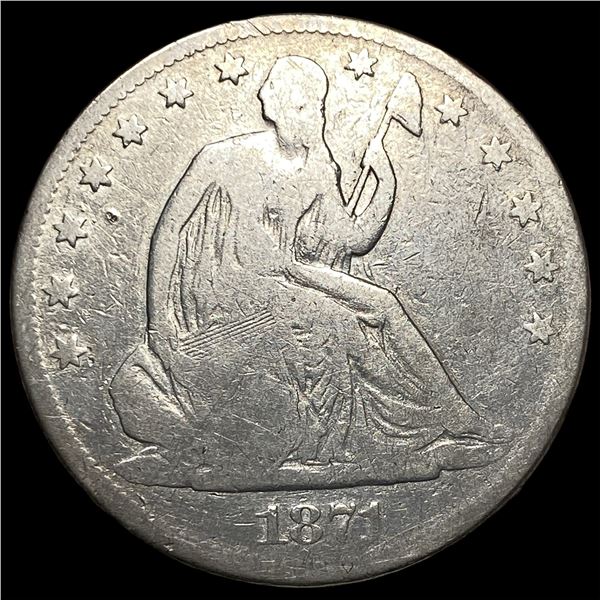 1871 Seated Liberty Half Dollar NICELY  CIRCULATED