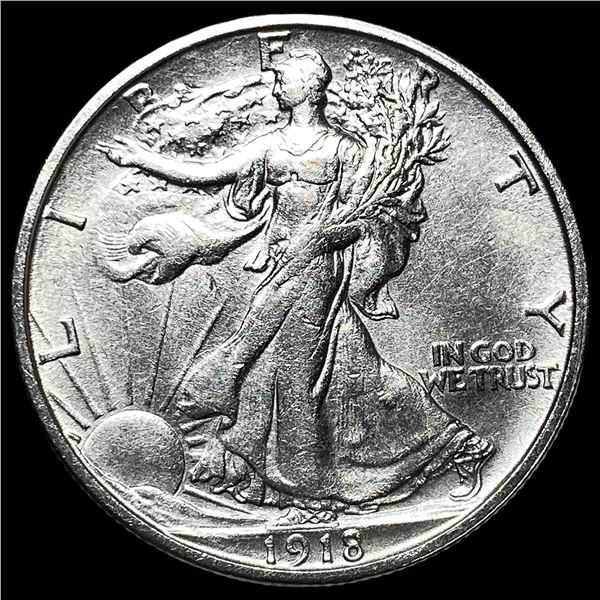 1918-S Silver Walking Liberty Half Dollar  CHOICE AU