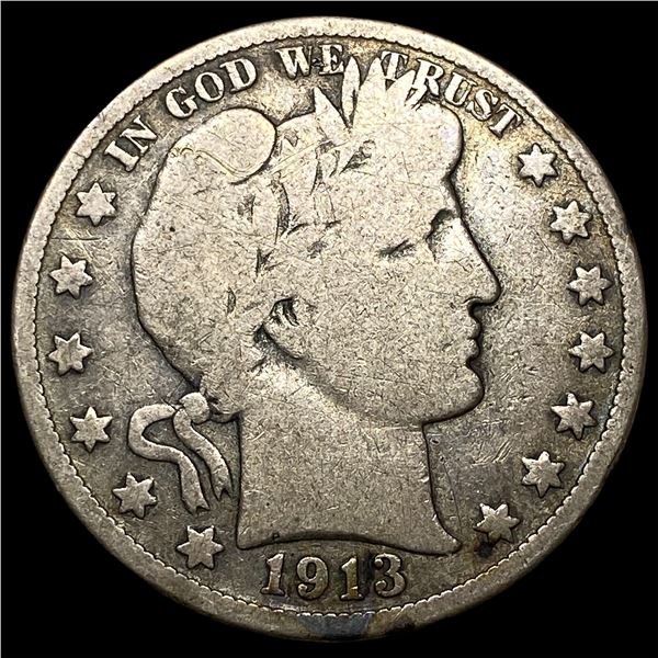 1913 Silver Half Dollar (Barber) LIGHTLY  CIRCULATED